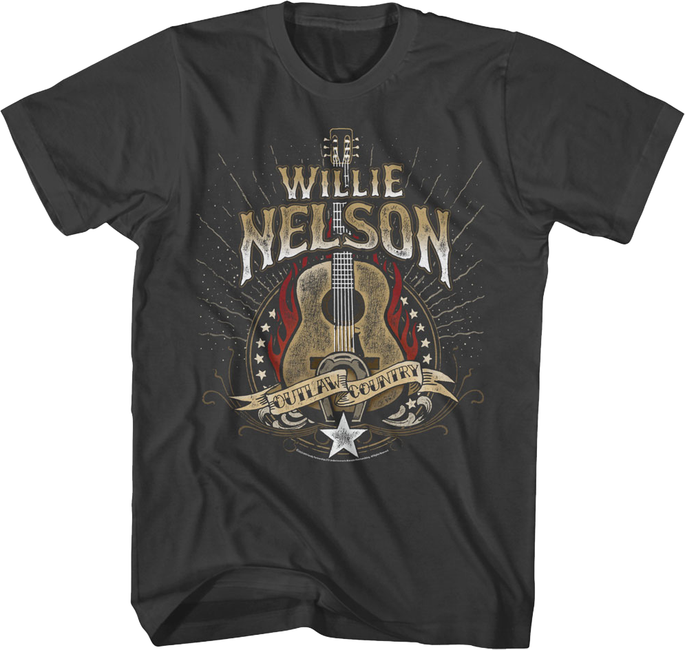 Outlaw Country Guitar Willie Nelson T-Shirt product image 1