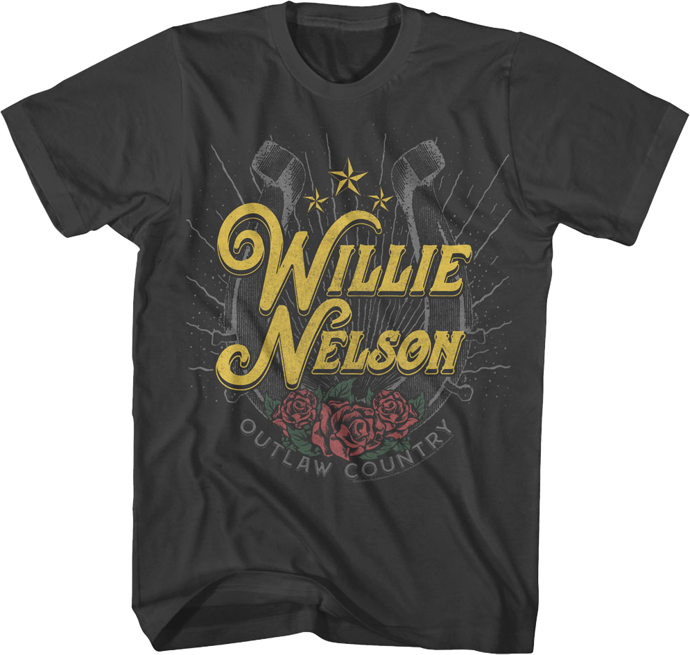 Outlaw Country Horseshoe Willie Nelson T-Shirt product image 1