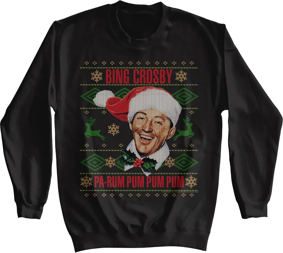 Pa-Rum Pum Faux Ugly Christmas Sweater Bing Crosby product image 1
