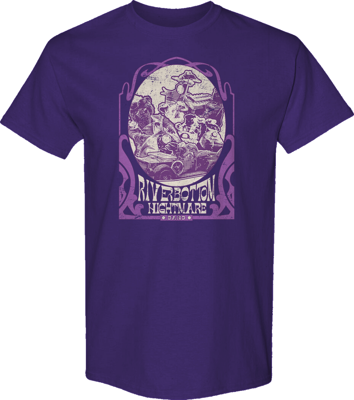Purple Riverbottom Nightmare Band Emmet Otter T-Shirt product image 1