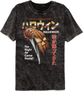 Retro Japanese Poster Halloween Mineral Wash T-Shirt