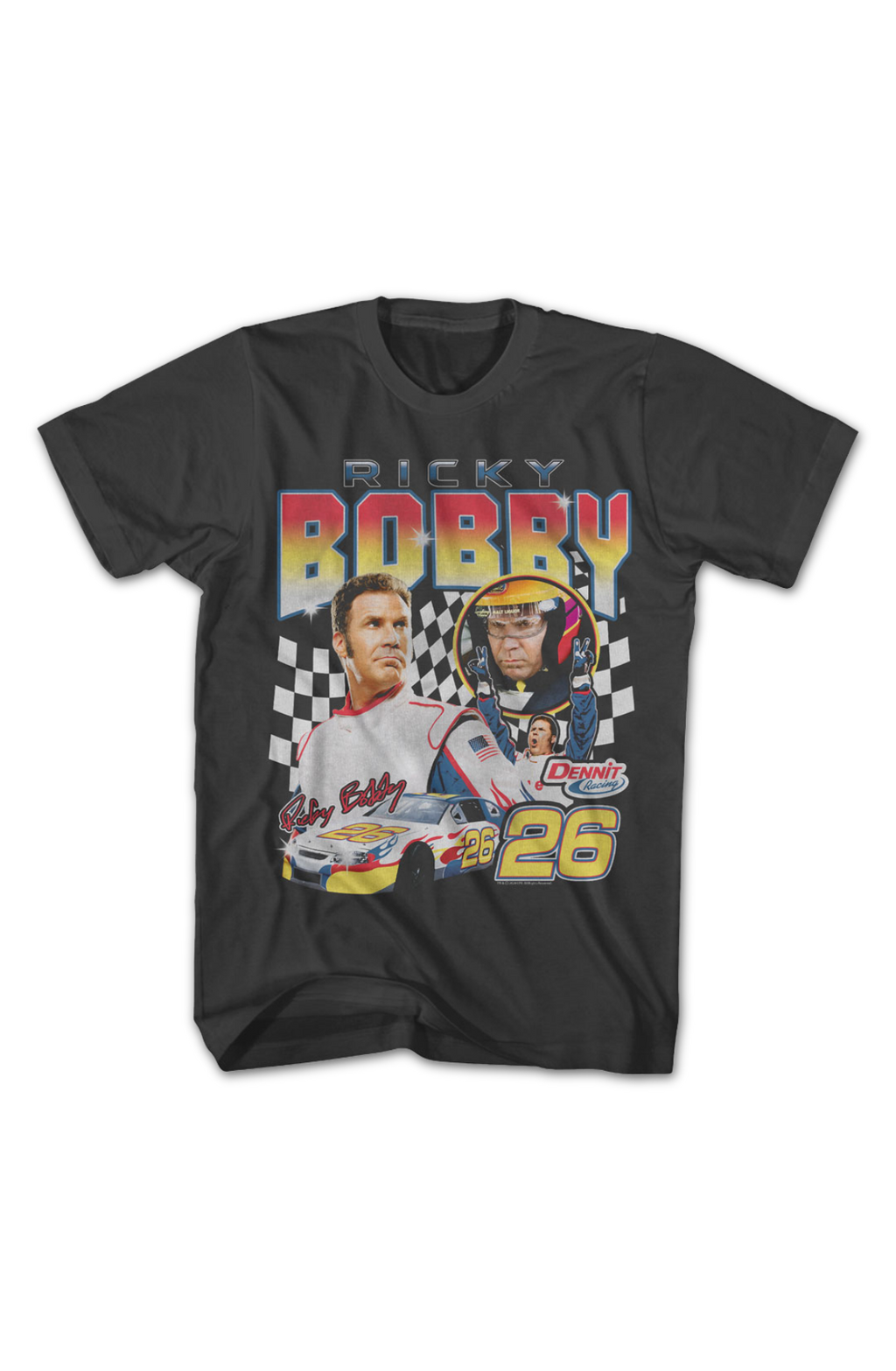 Ricky Bobby Checkered Flag Collage Talladega Nights T-Shirt product image 2