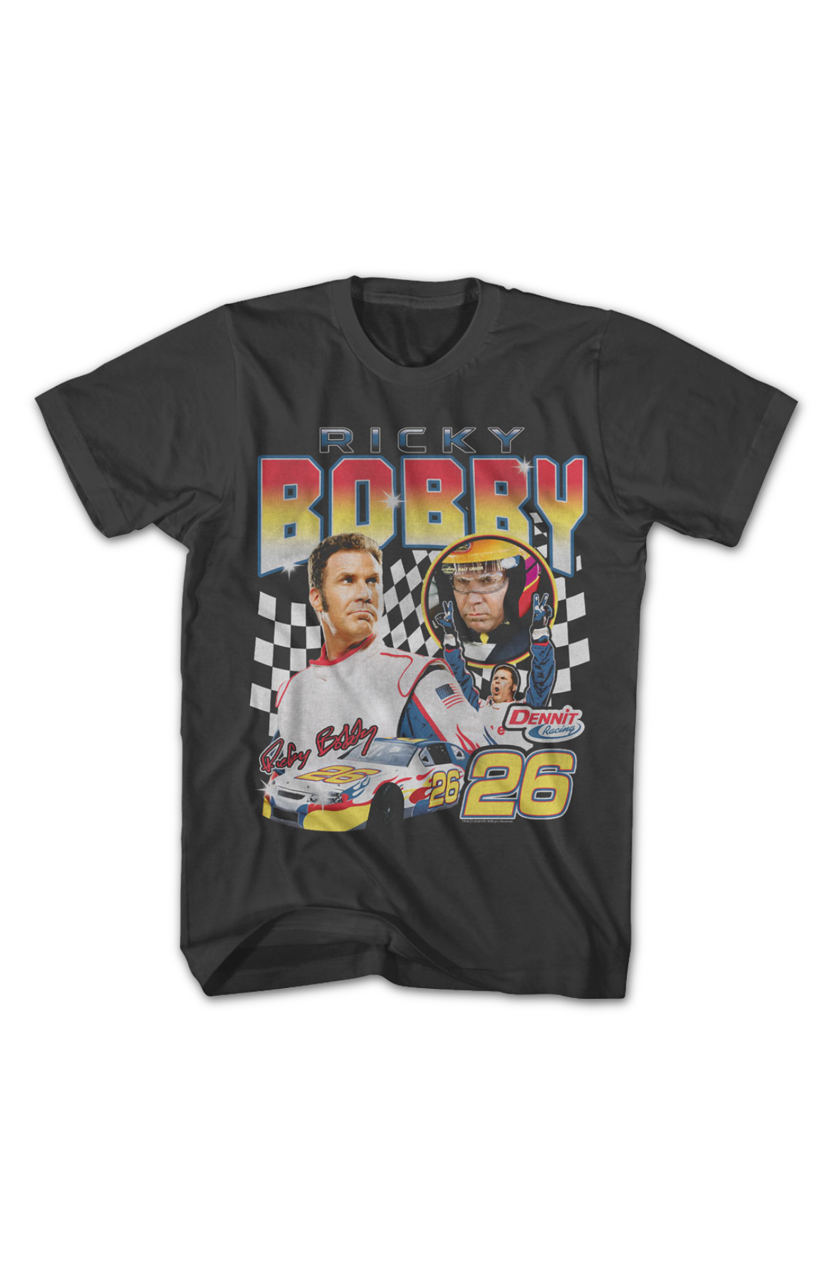 Ricky Bobby Checkered Flag Collage Talladega Nights T-Shirt product image 2