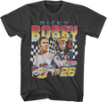 Ricky Bobby Checkered Flag Collage Talladega Nights T-Shirt product image 1