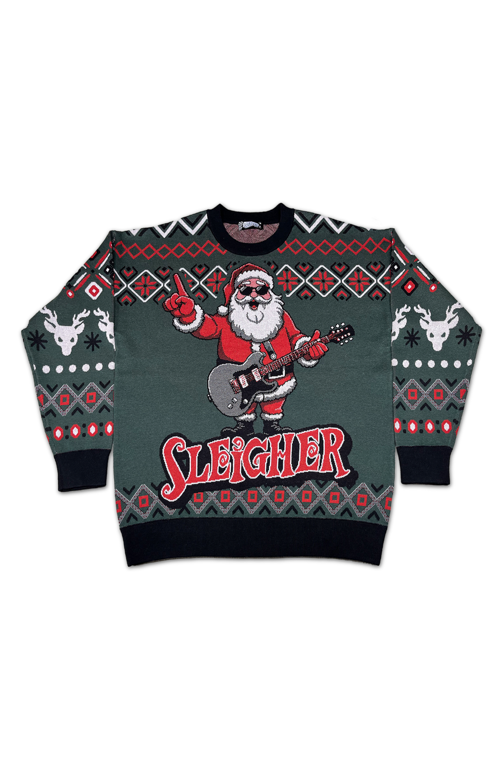 Santa Claus Sleigher Knitted Christmas Sweater