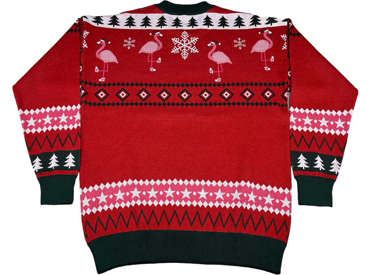 Santa Chilling In The Pool Knitted Christmas Sweater
