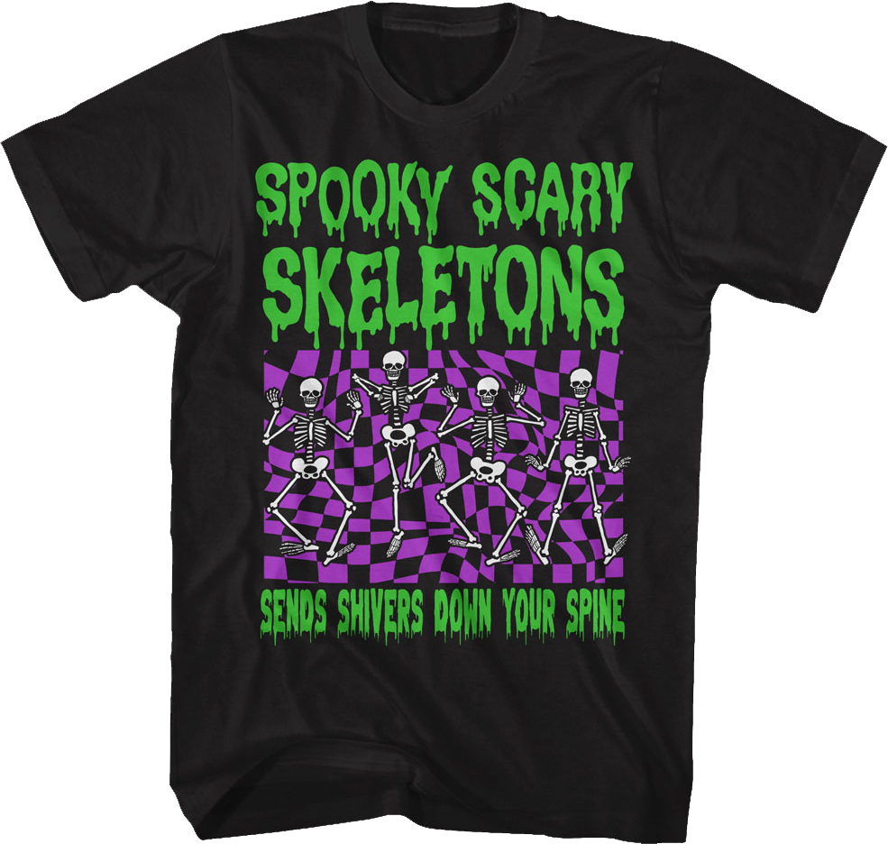 Sends Shivers Down Your Spine Spooky Scary Skeletons T-Shirt product image 1