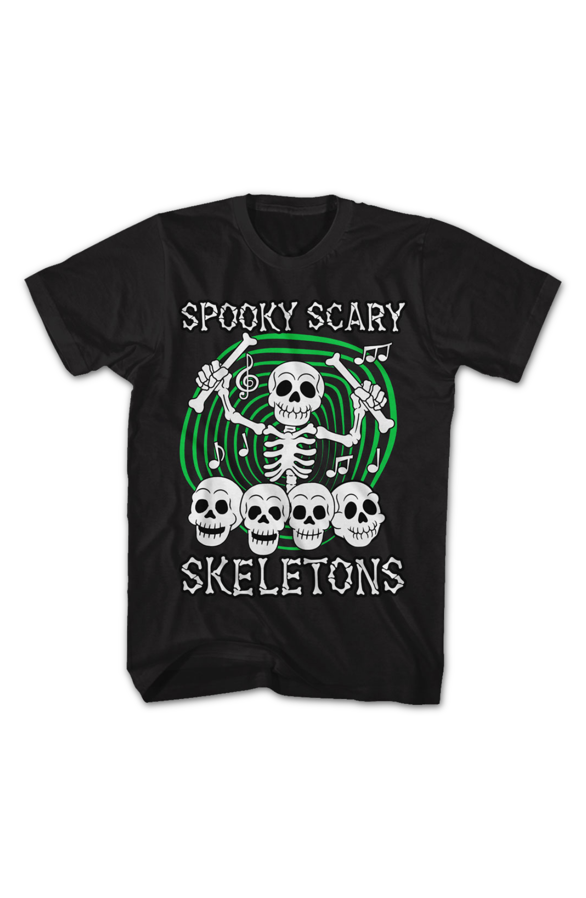 Skull Drummer Spooky Scary Skeletons T-Shirt product image 2