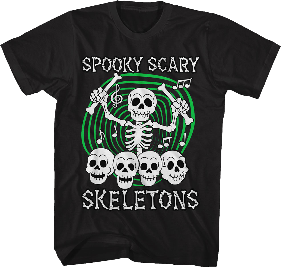 Skull Drummer Spooky Scary Skeletons T-Shirt product image 1