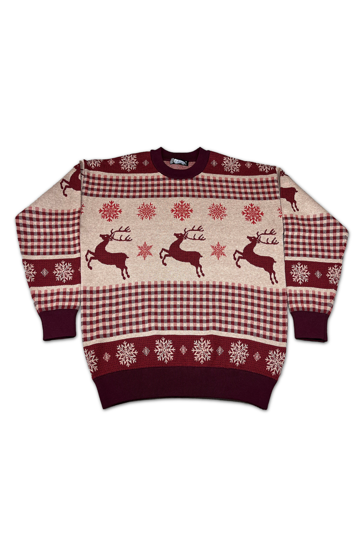 Snowflakes & Reindeer Knitted Christmas Sweater