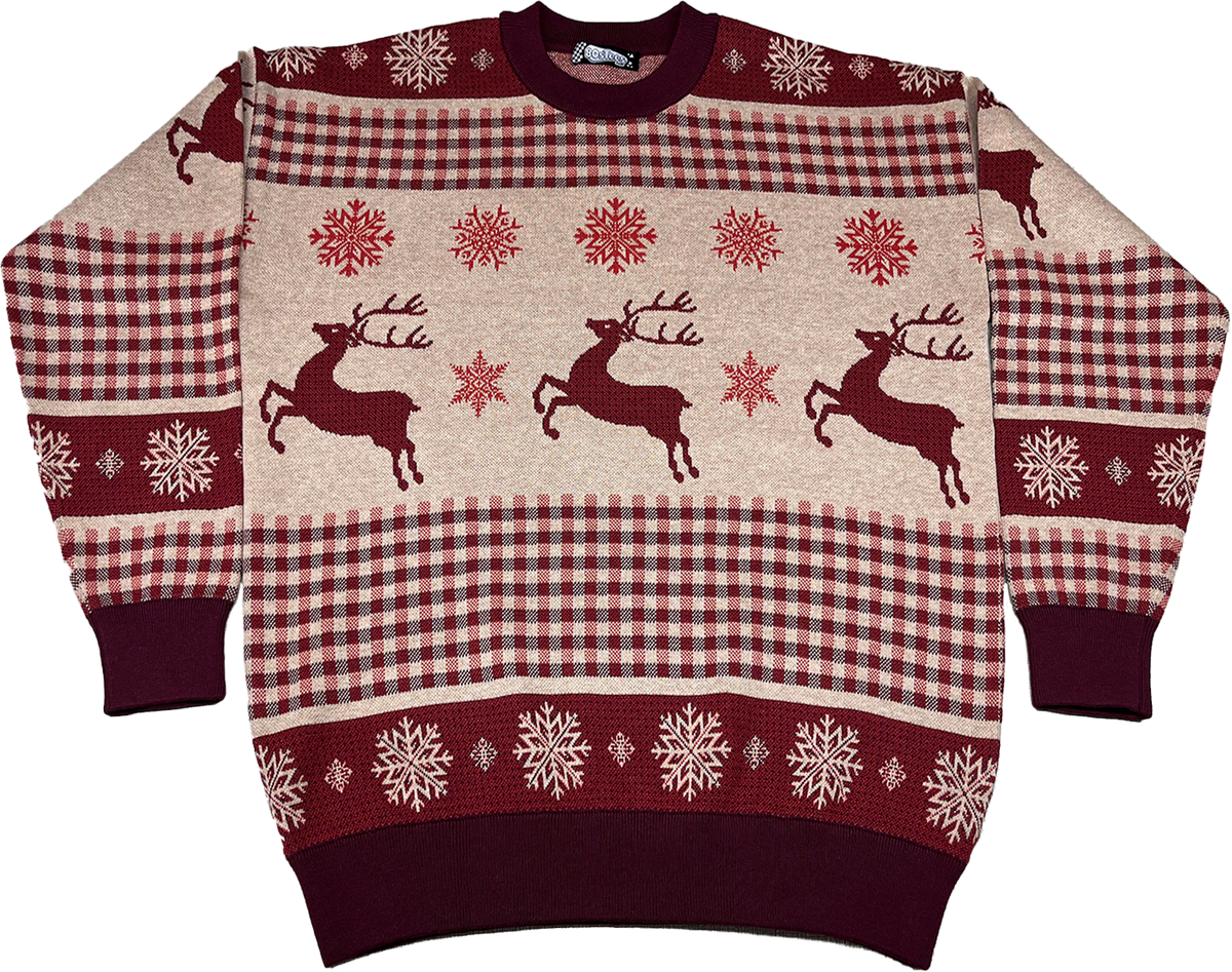 Snowflakes & Reindeer Knitted Christmas Sweater
