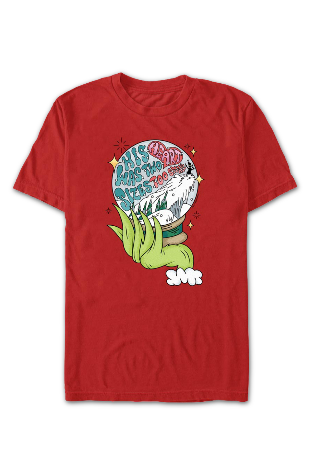 The Grinch Heart Size Snow Globe Dr. Seuss T-Shirt product image 2
