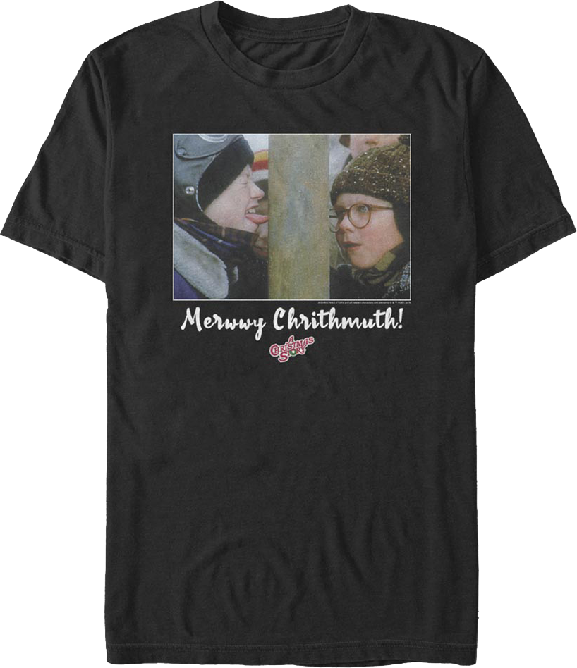 Triple Dog Dare Merwwy Chrithmuth Christmas Story T-Shirt product image 1