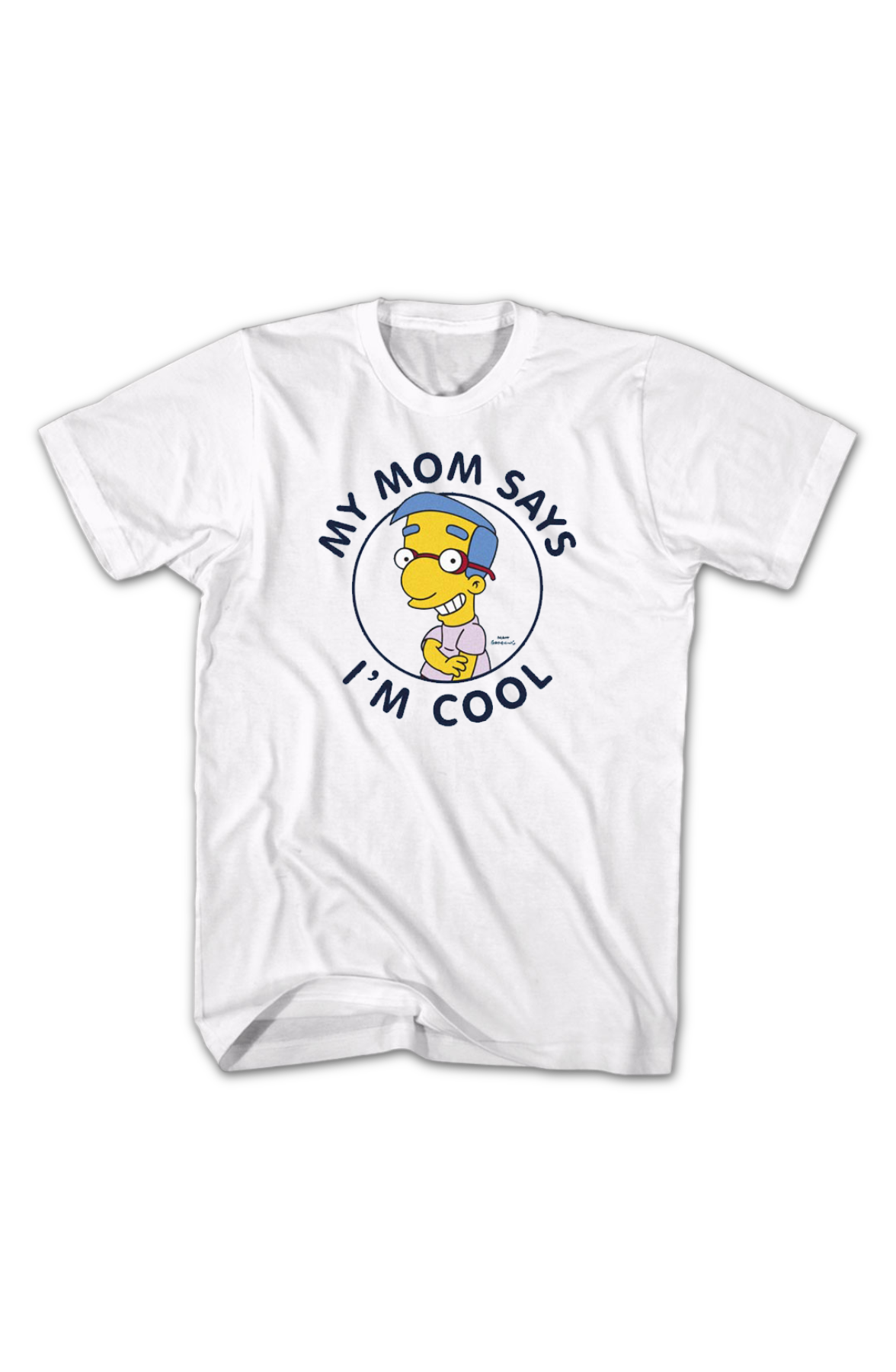 White My Mom Says I'm Cool Simpsons T-Shirt product image 2