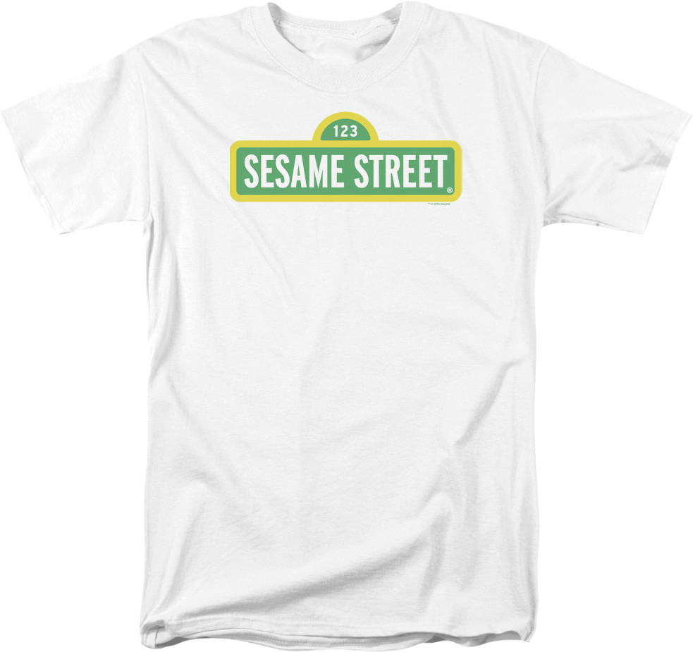 White Sign Sesame Street T-Shirt product image 1