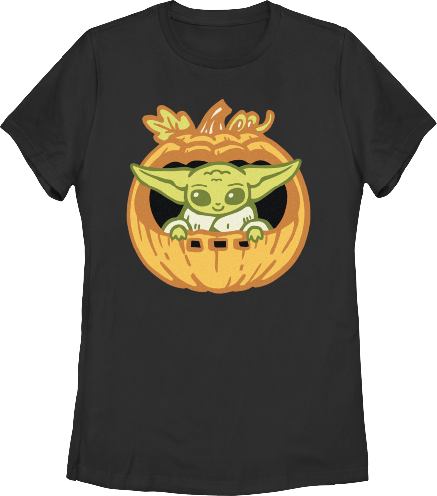 Womens Grogu Pumpkin Mandalorian Star Wars Shirt product image 1