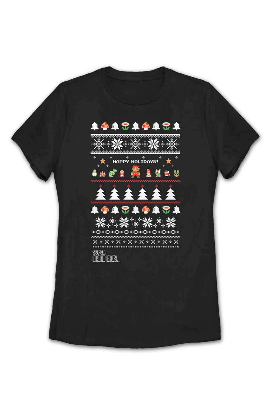 Womens Happy Holidays Faux Ugly Xmas Sweater Super Mario product image 2