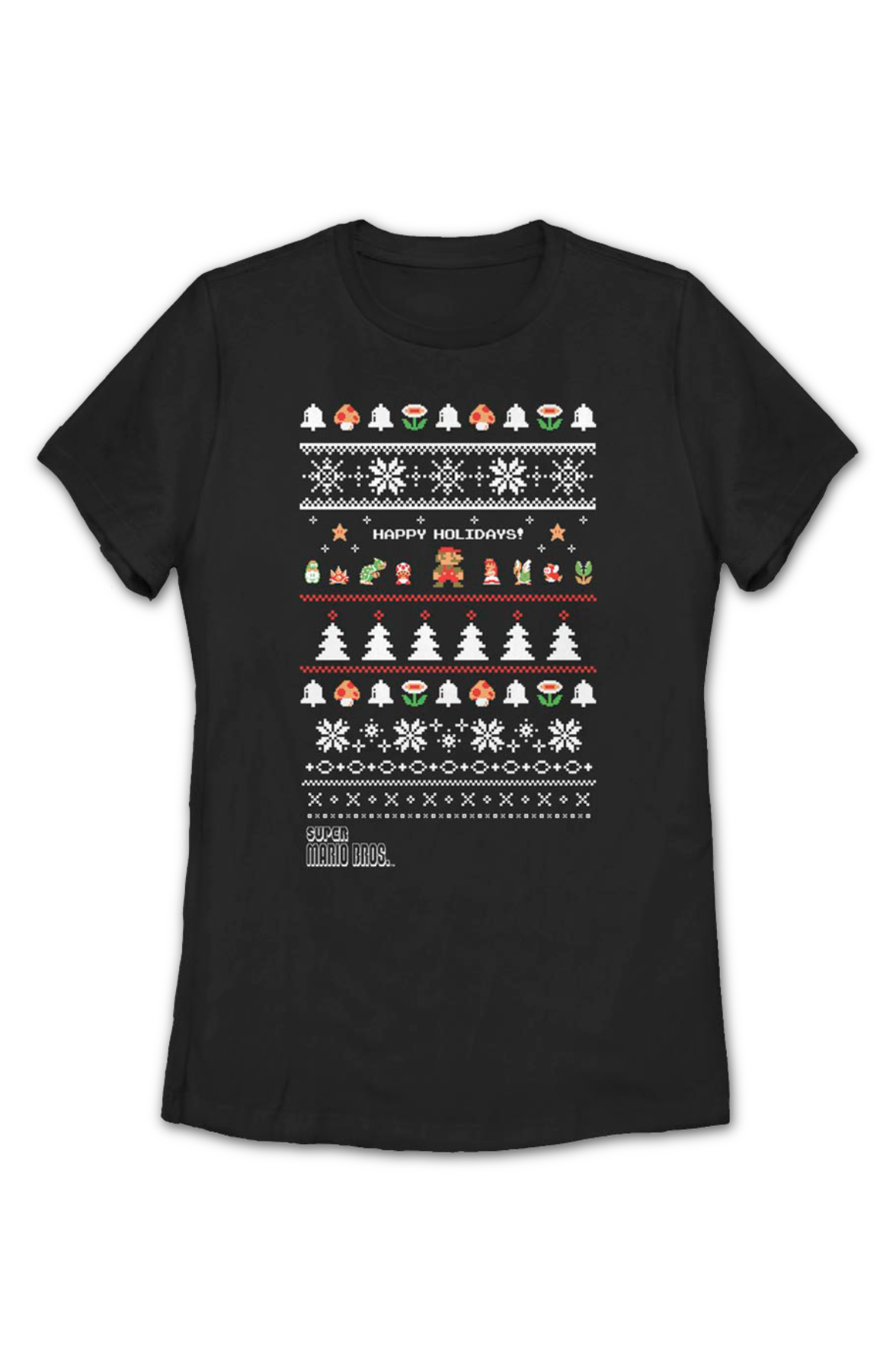 Womens Happy Holidays Faux Ugly Xmas Sweater Super Mario product image 2