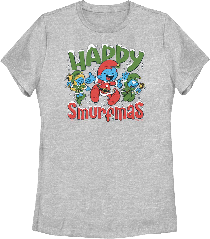 Womens Happy Smurfmas Smurfs Shirt product image 1