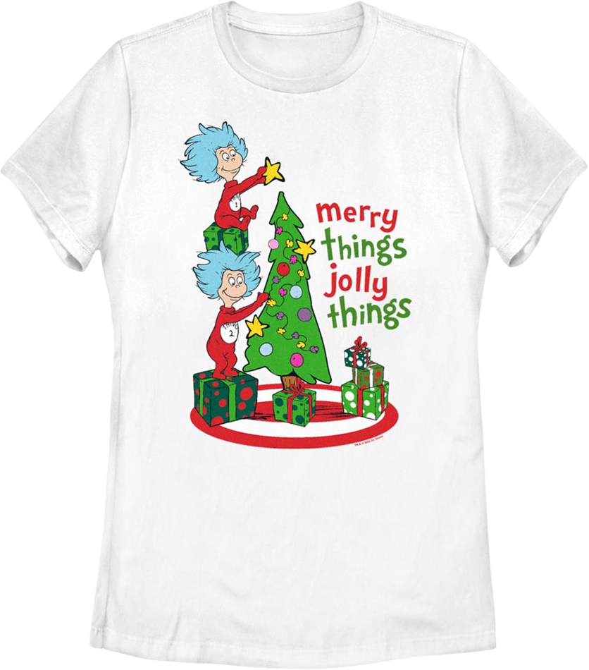 Womens Merry Things Jolly Dr. Seuss Shirt product image 1