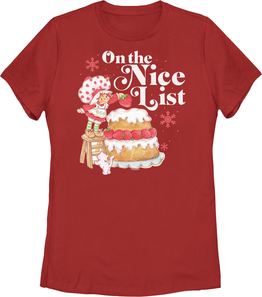 Womens On The Nice List Strawberry Shortcake Shirt product image 1