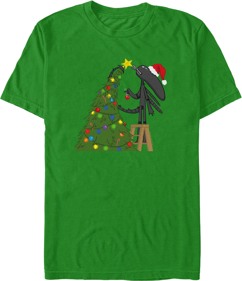 Xenomorph Christmas Tree Alien T-Shirt product image 1